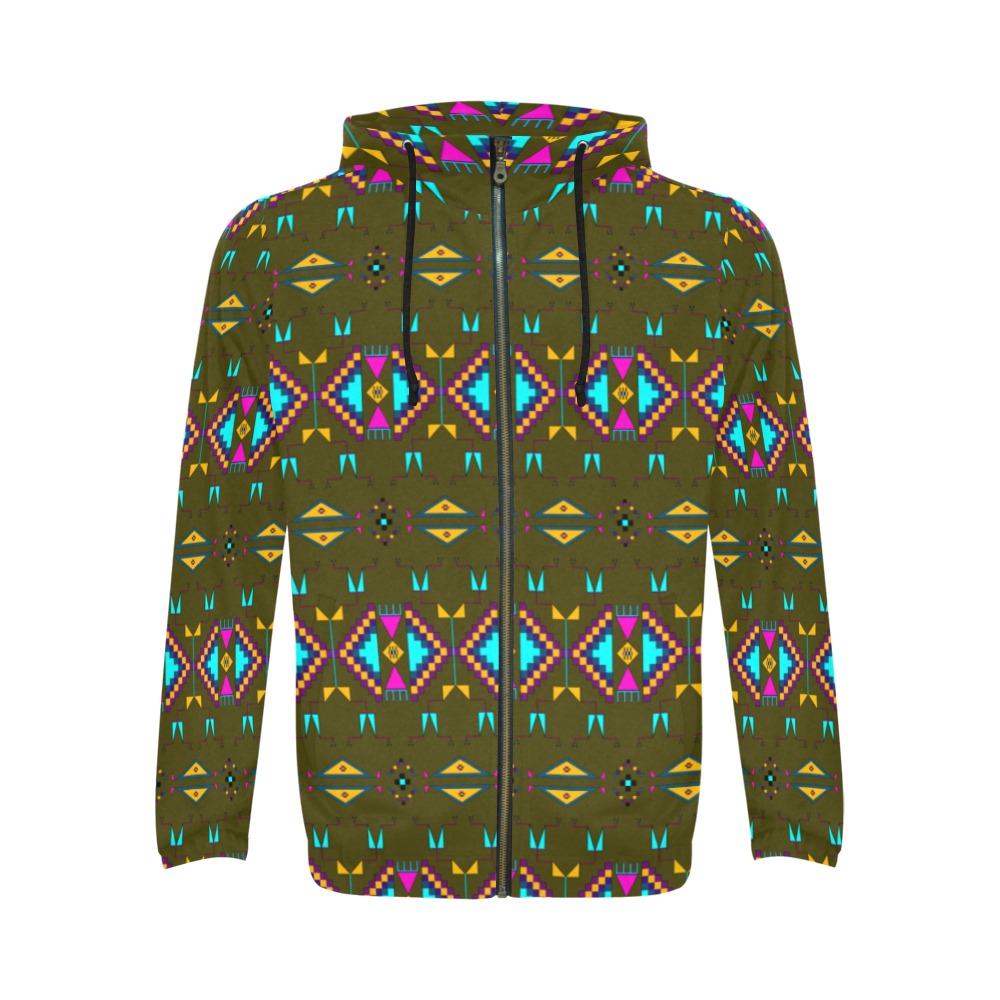Rite of Passage Olive Men's Zipper Hoodie