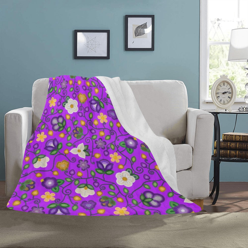 Midnight Moss Bloom Purple Ultra-Soft Micro Fleece Blanket 50"x60"