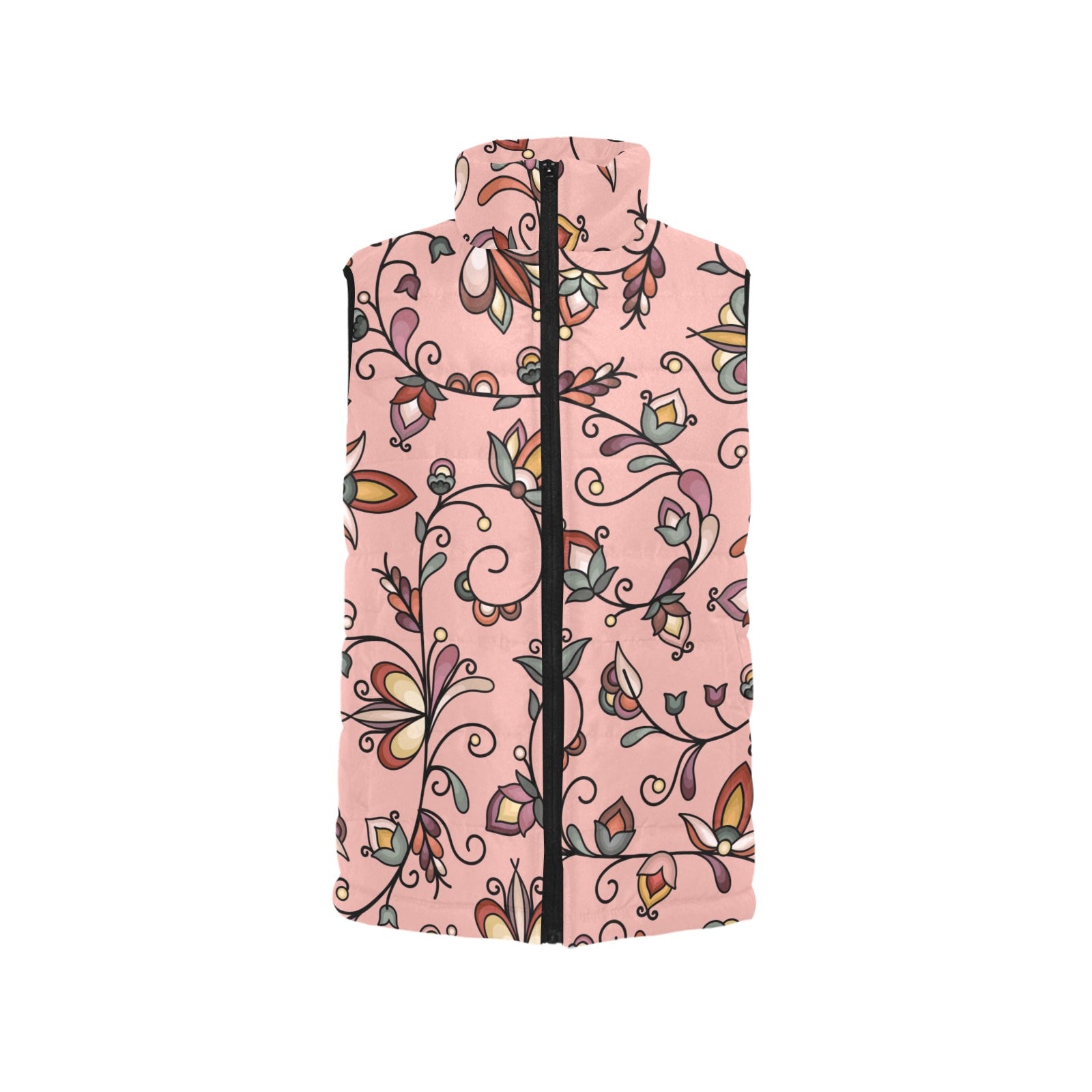 Burnt Sky Petals Peach Women's Padded Vest Jacket