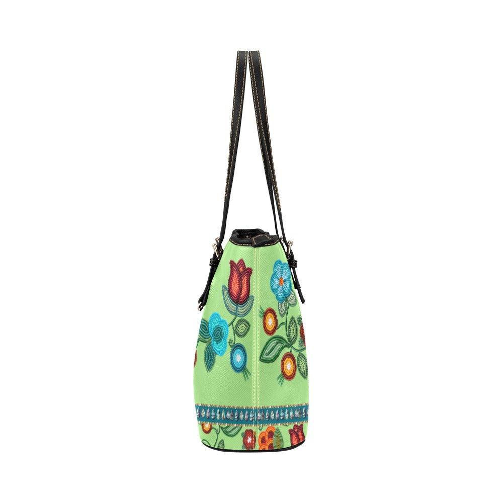 Prairie Fire Petals Leather Tote Bag/Large