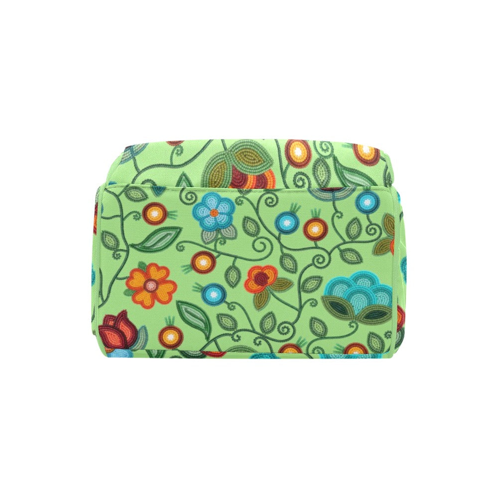 Prairie Fire Petals Sage Multi-Function Diaper Backpack/Diaper Bag