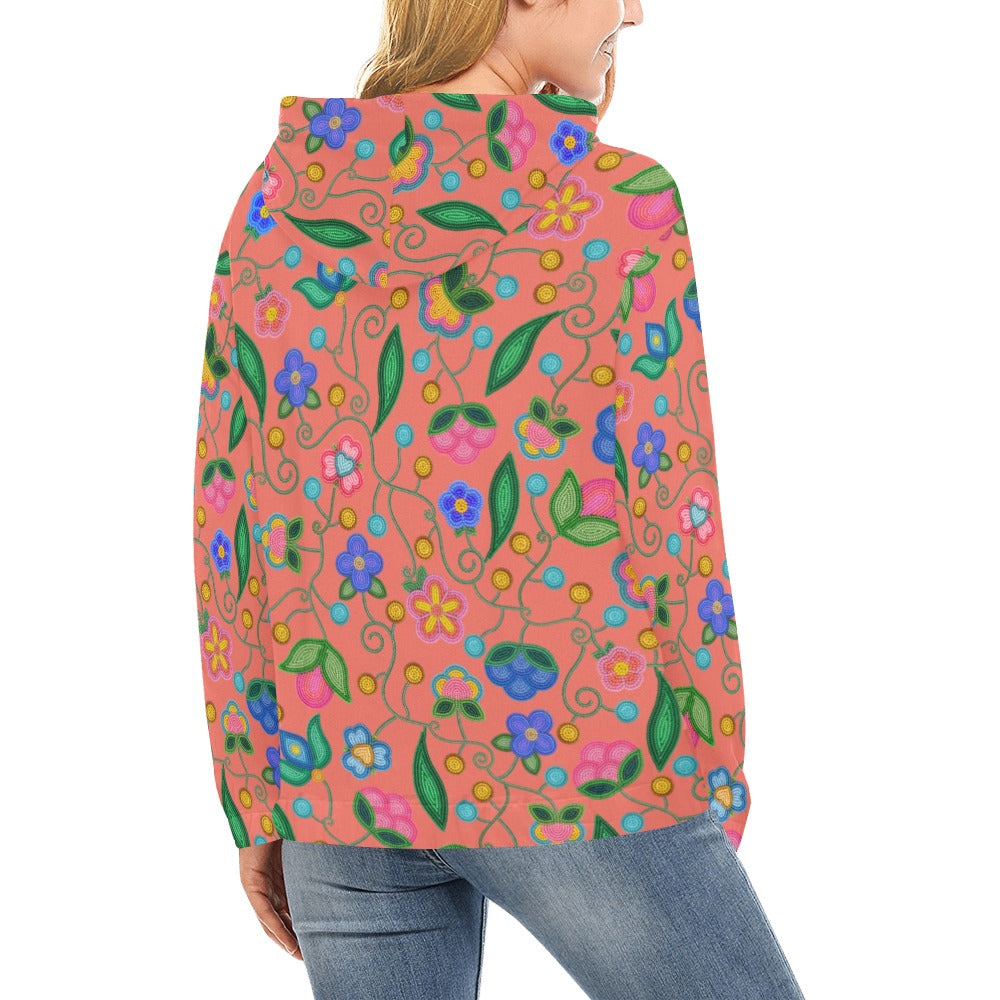 Skyberry Serenade Peach All Over Print Hoodie for Women (USA Size)