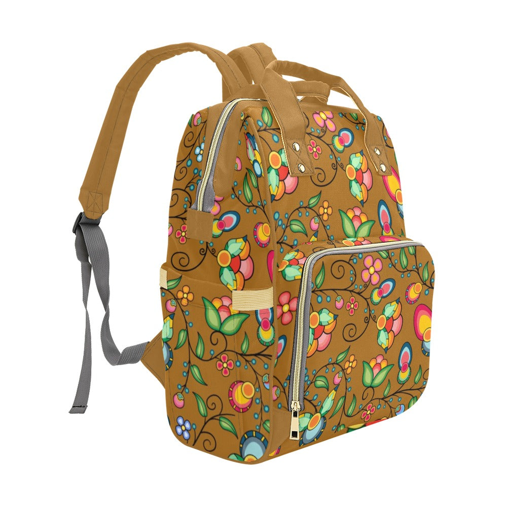 Floral Bounty Fall Leaves Multi-Function Diaper Backpack/Diaper Bag