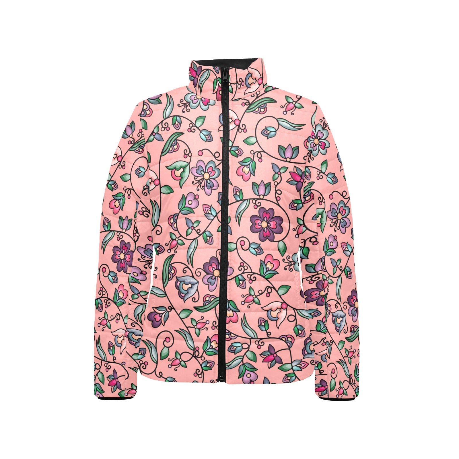 Amber Evening Garland Peach Women's Stand Collar Padded Jacket