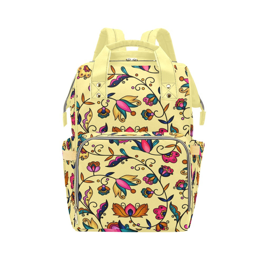 Copper Prairie Petals Yellow Multi-Function Diaper Backpack/Diaper Bag