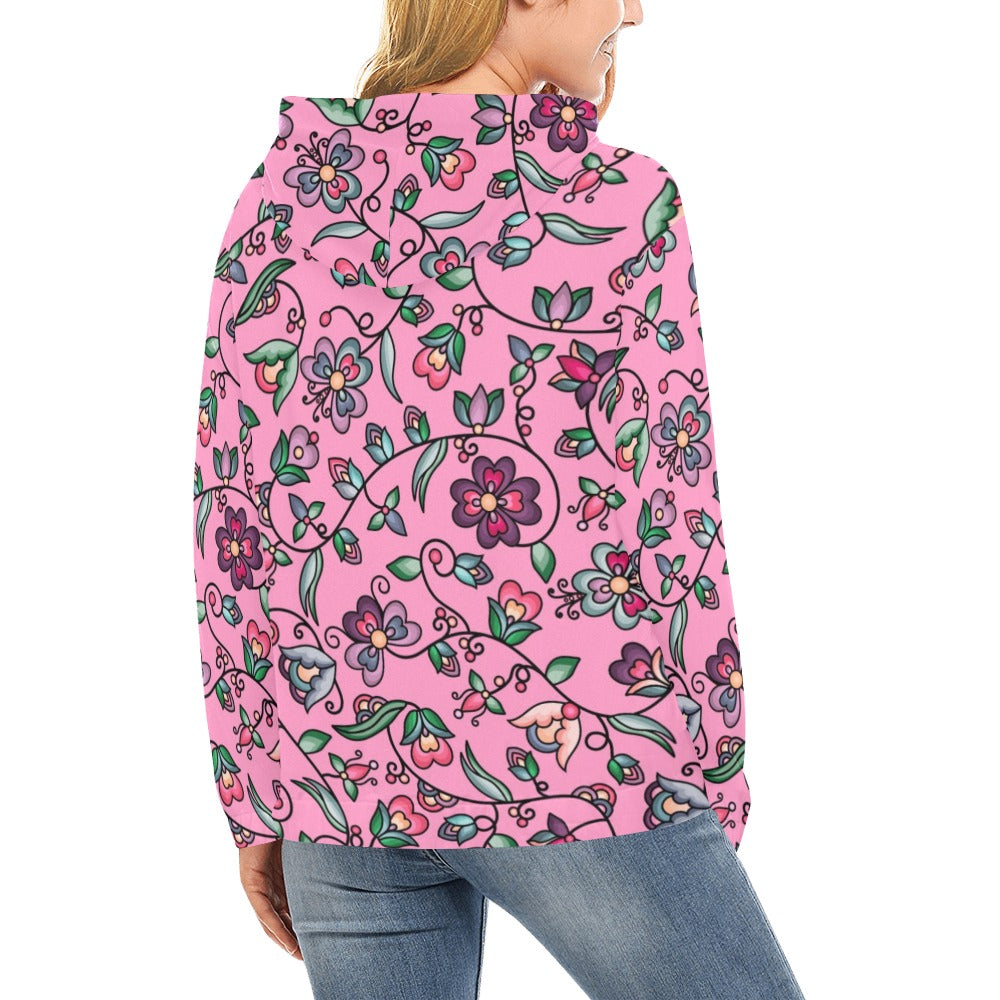Amber Evening Garland Pink Hoodie for Women (USA Size)