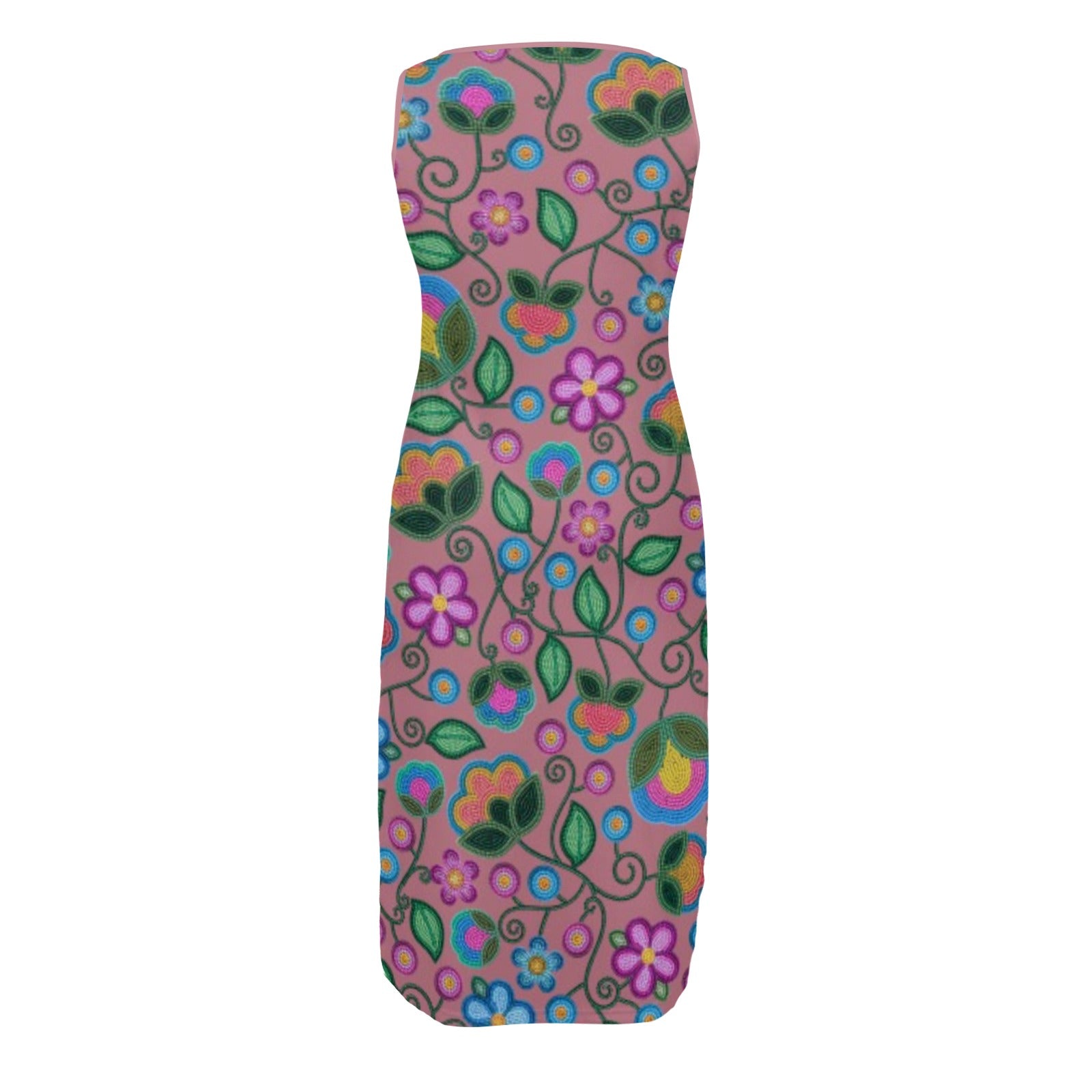 Turquoise Sunbeam Peach Phaedra Sleeveless Open Fork Long Dress