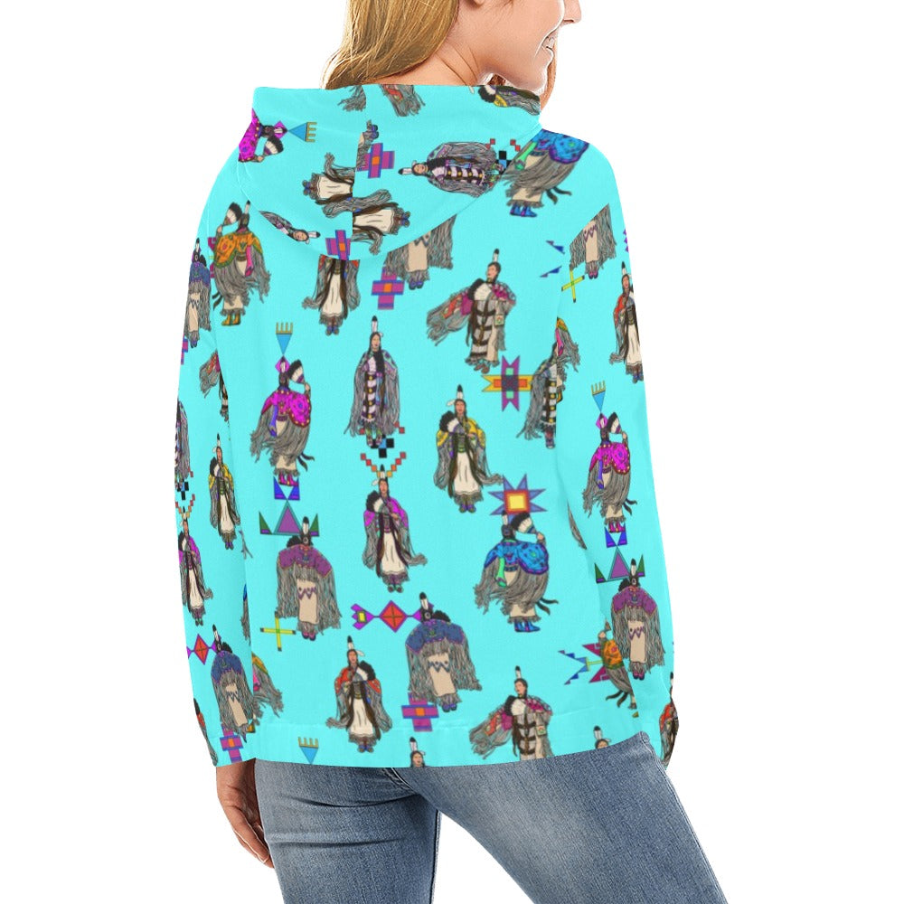 Women's Tradish Dancers Turquoise Hoodie for Women (USA Size)