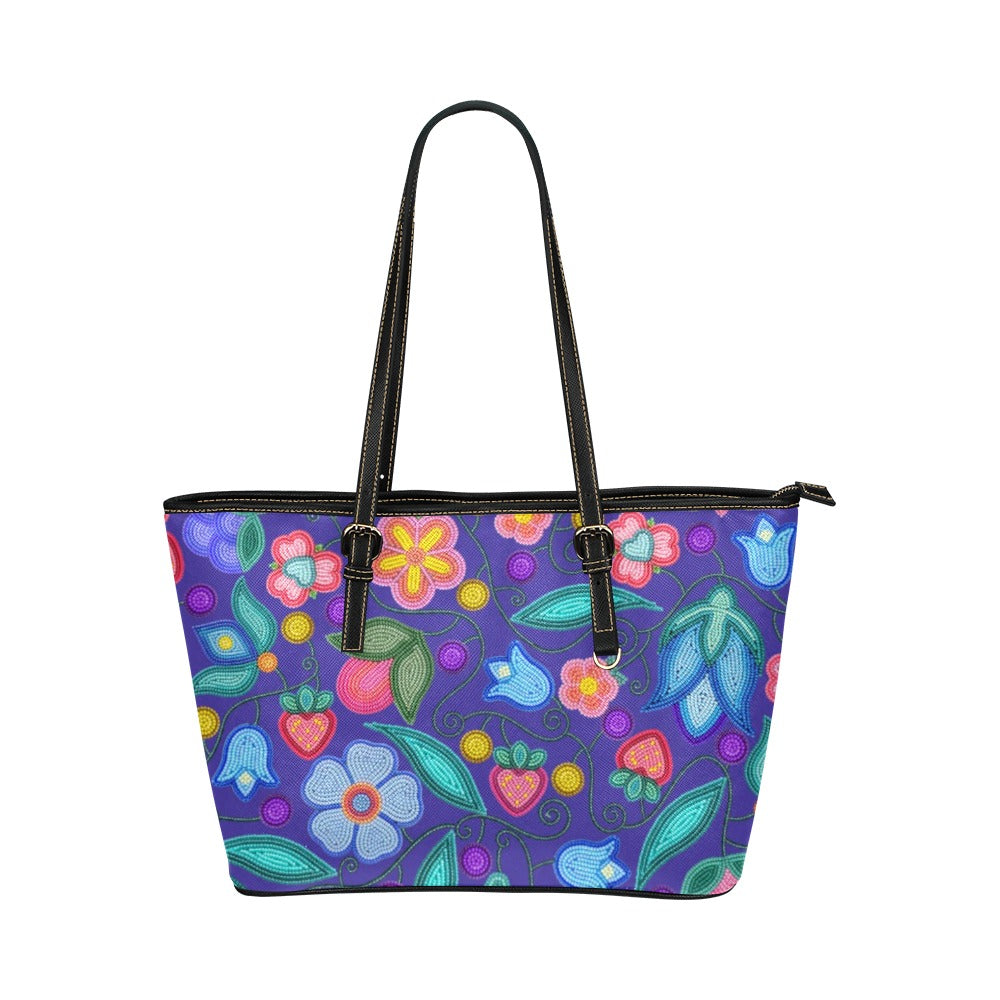 Sweet Offering Indigo Leather Tote Bag/Large