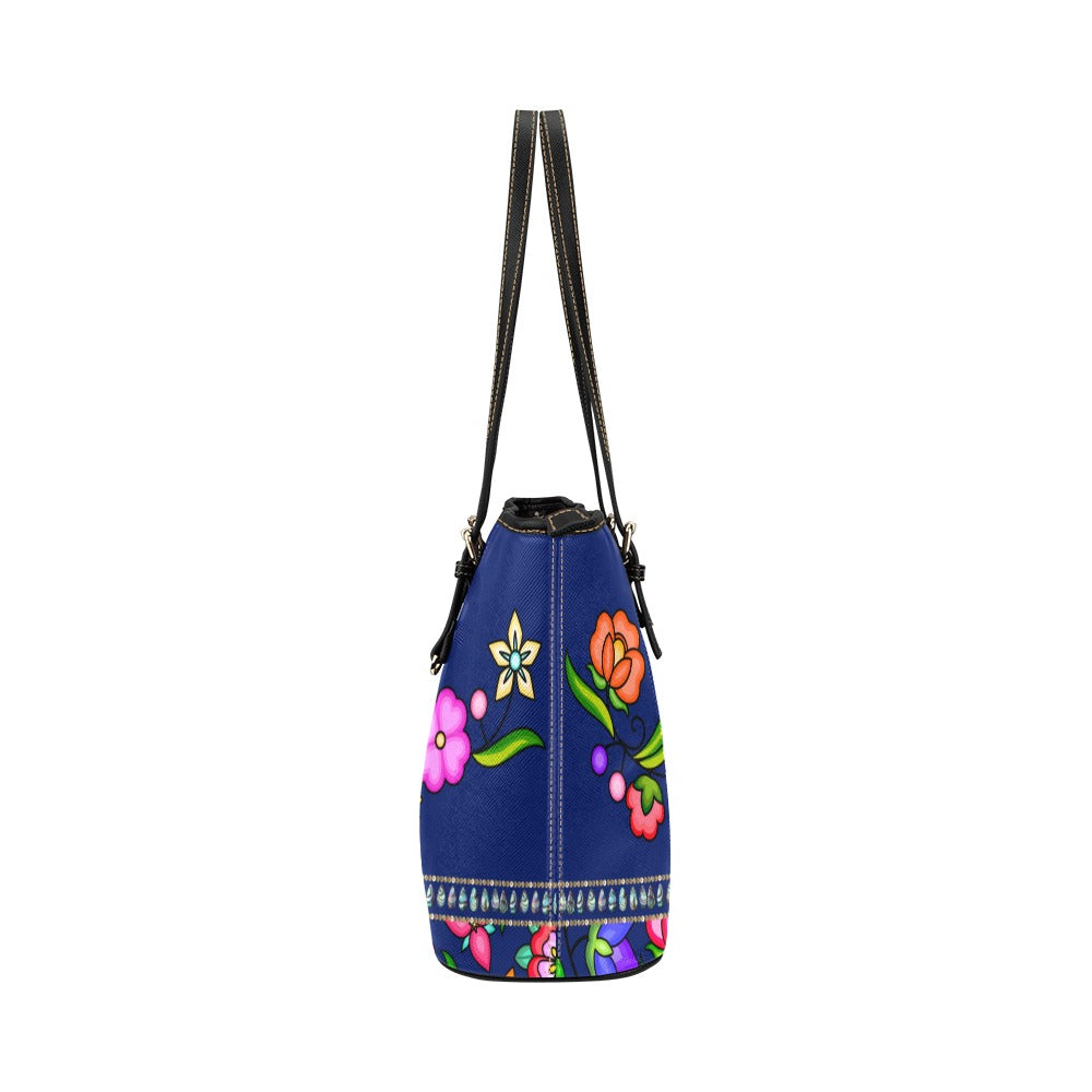 Grandmother Legacy Dark Blue Leather Tote Bag/Large