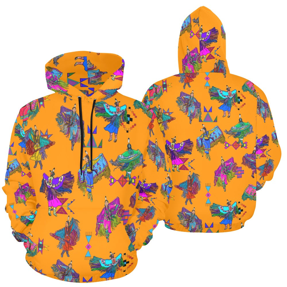 Women's Fancy Dancers Orange Hoodie for Women (USA Size)