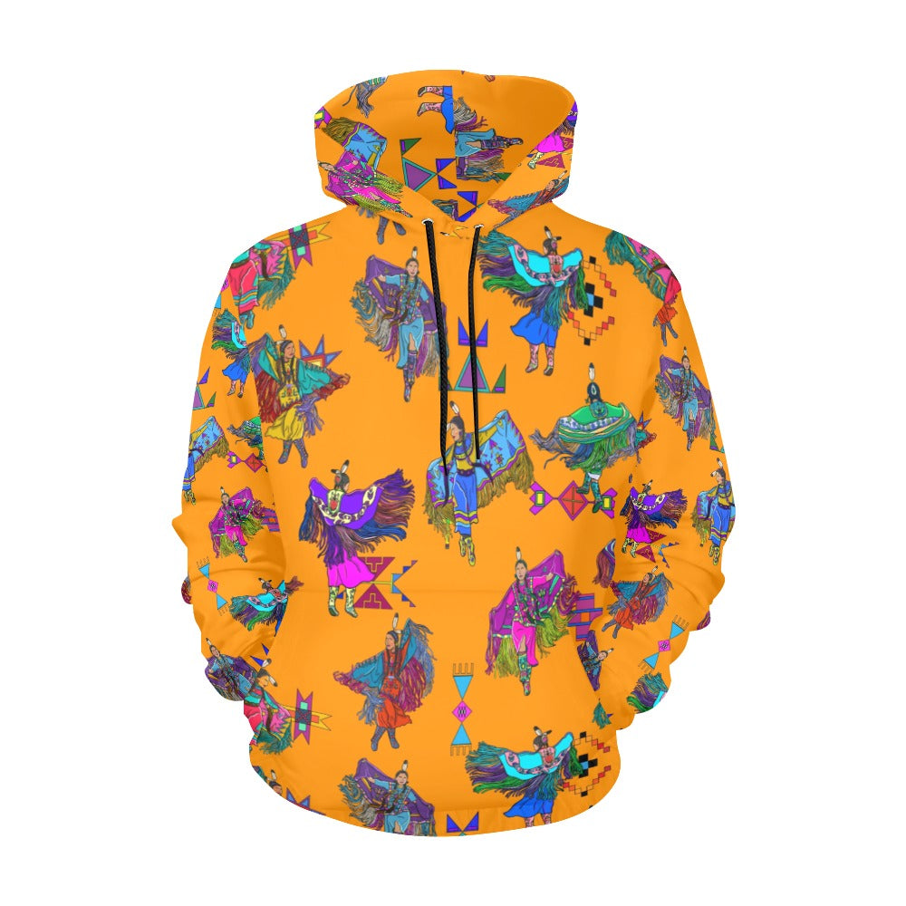Women's Fancy Dancers Orange Hoodie for Women (USA Size)