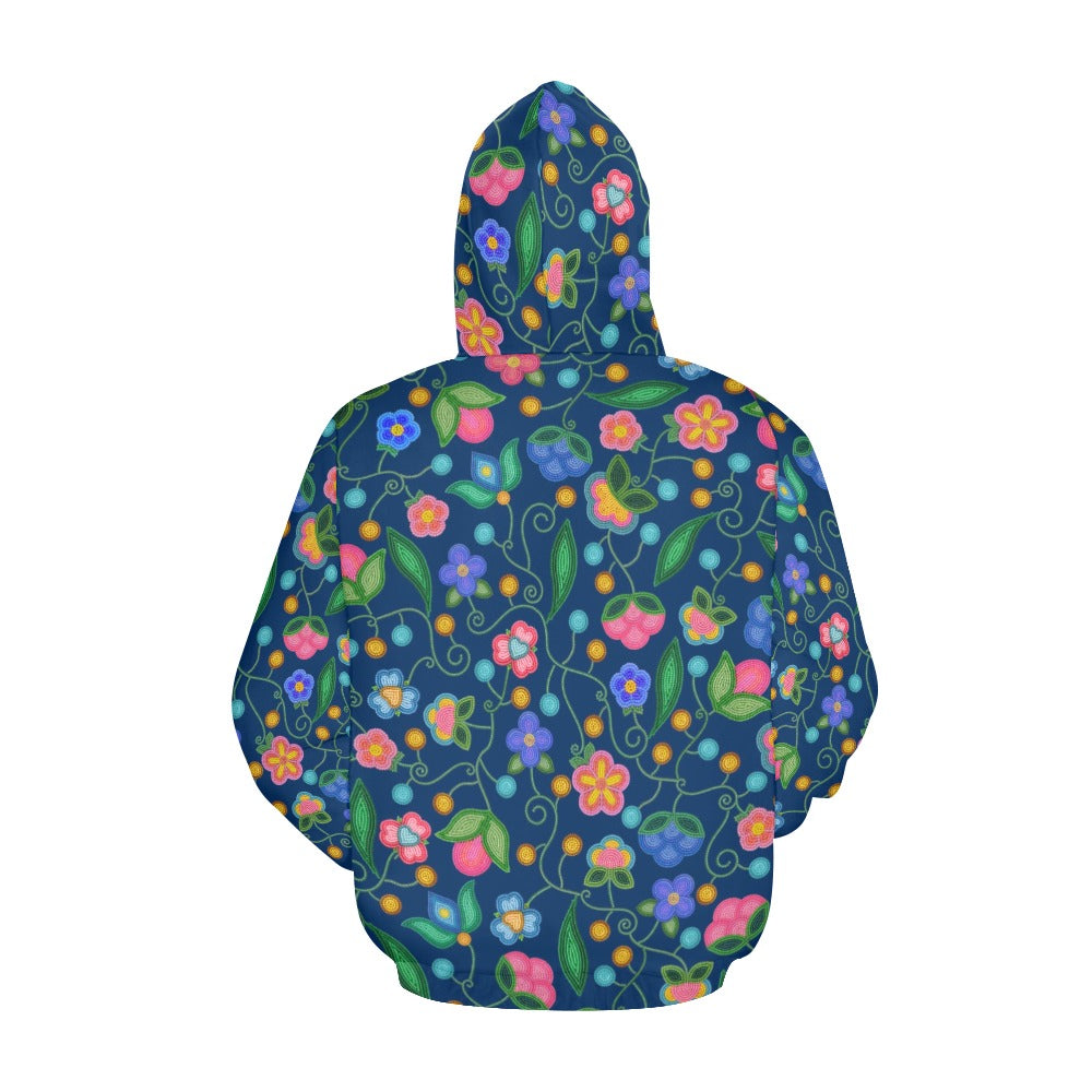 Skyberry Serenade Navy All Over Print Hoodie for Women (USA Size)