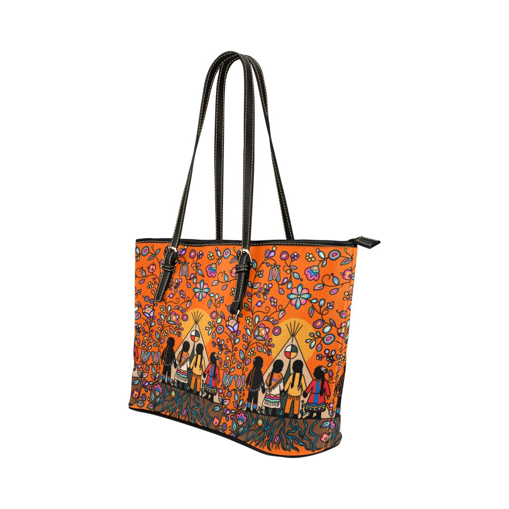 Rooted in Culture Large Leather Tote Bag