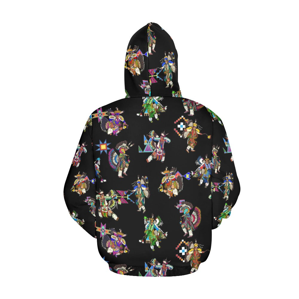 Men's Fancy Dancer Black Hoodie for Women (USA Size)
