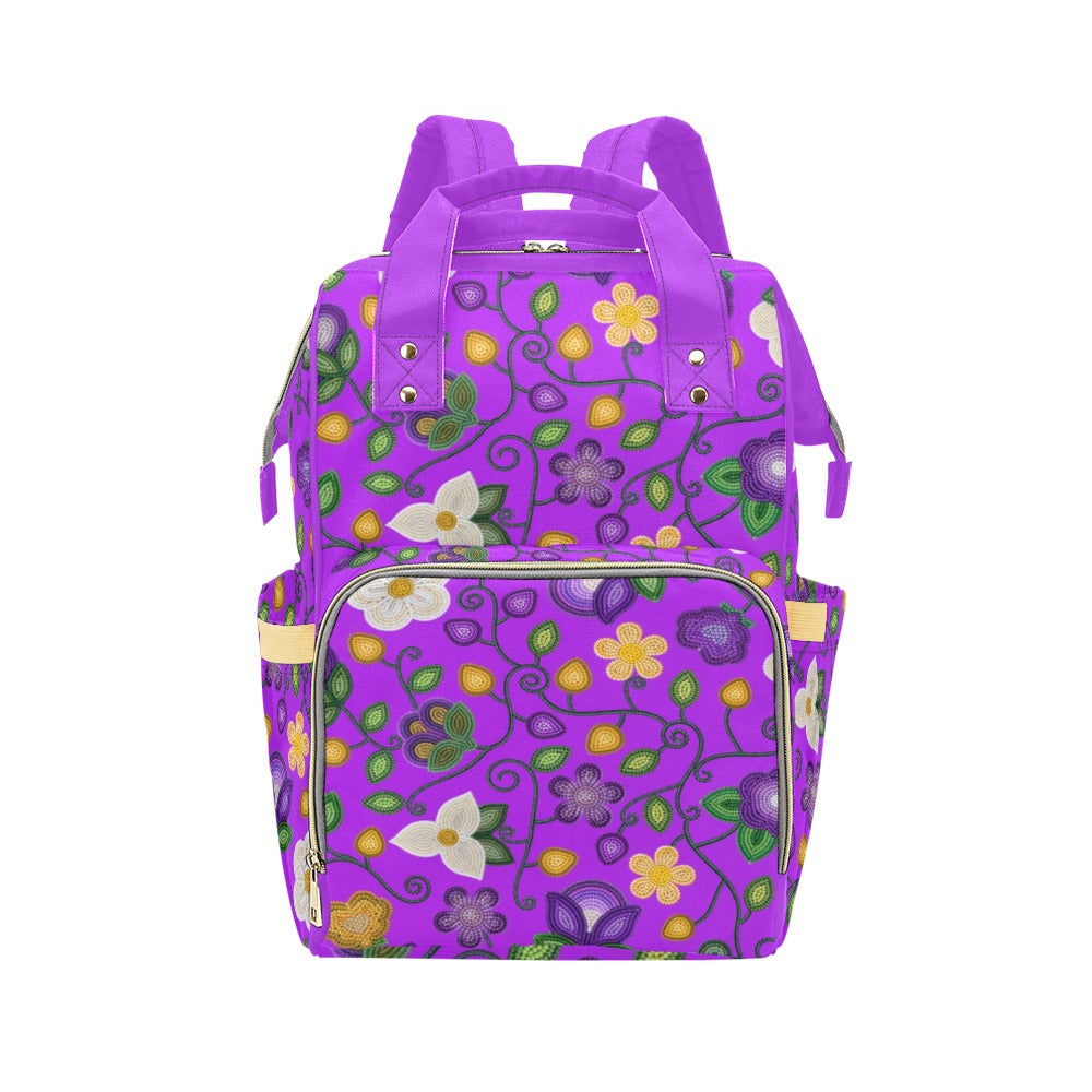 Midnight Moss Bloom Purple Multi-Function Diaper Backpack/Diaper Bag