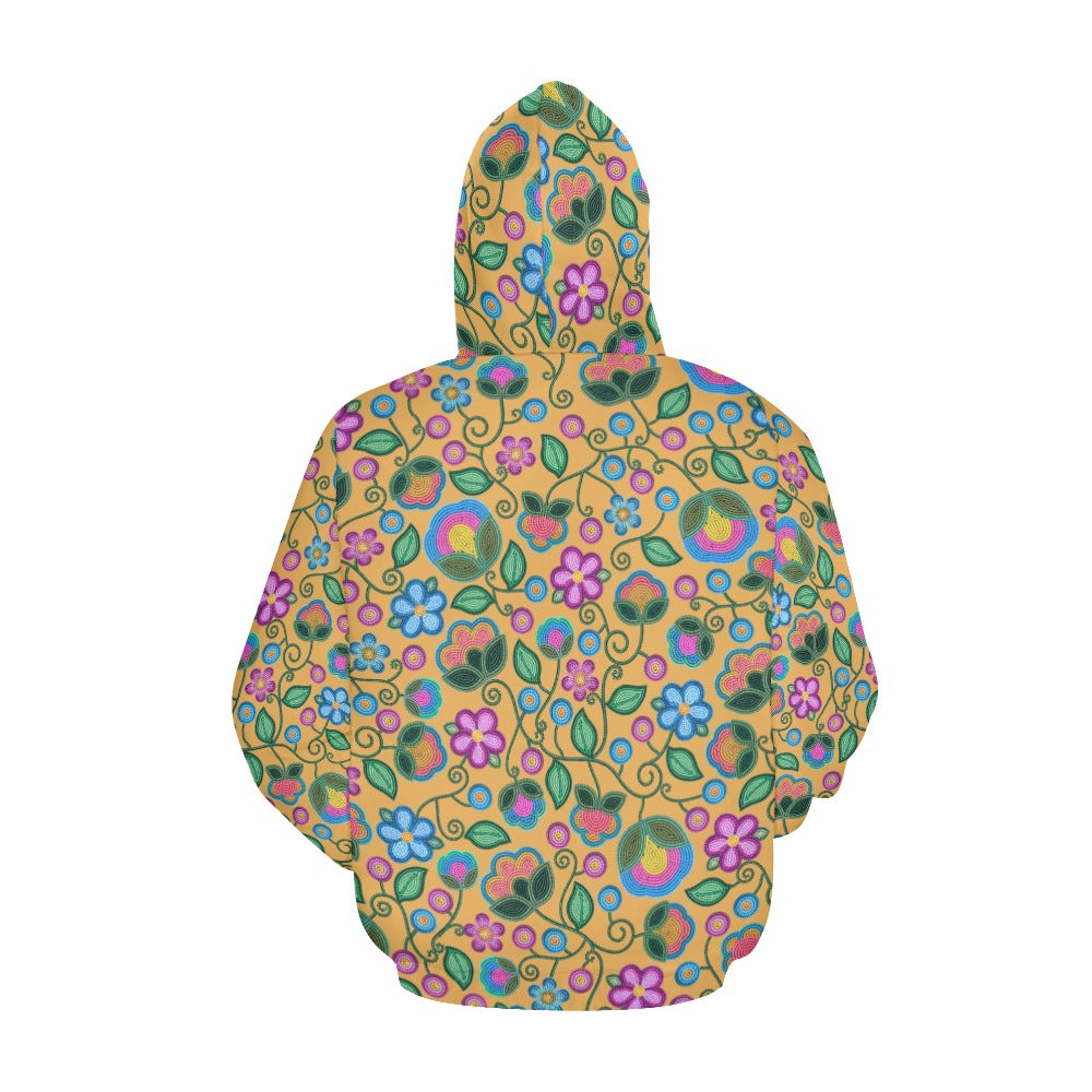 Turquoise Sunbeam Yellow All Over Print Hoodie for Women (USA Size)
