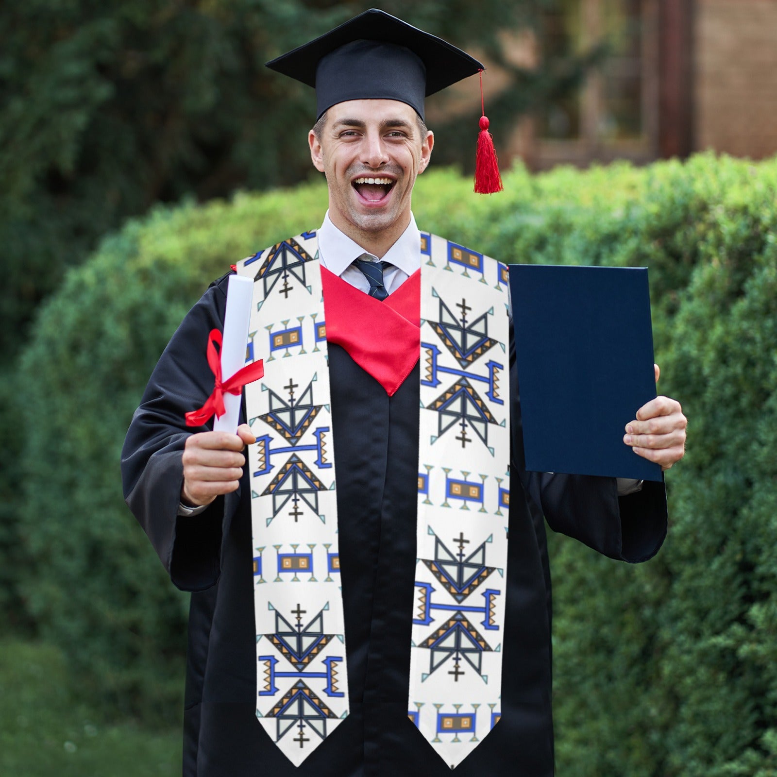 Eagle Strike White Graduation Stole