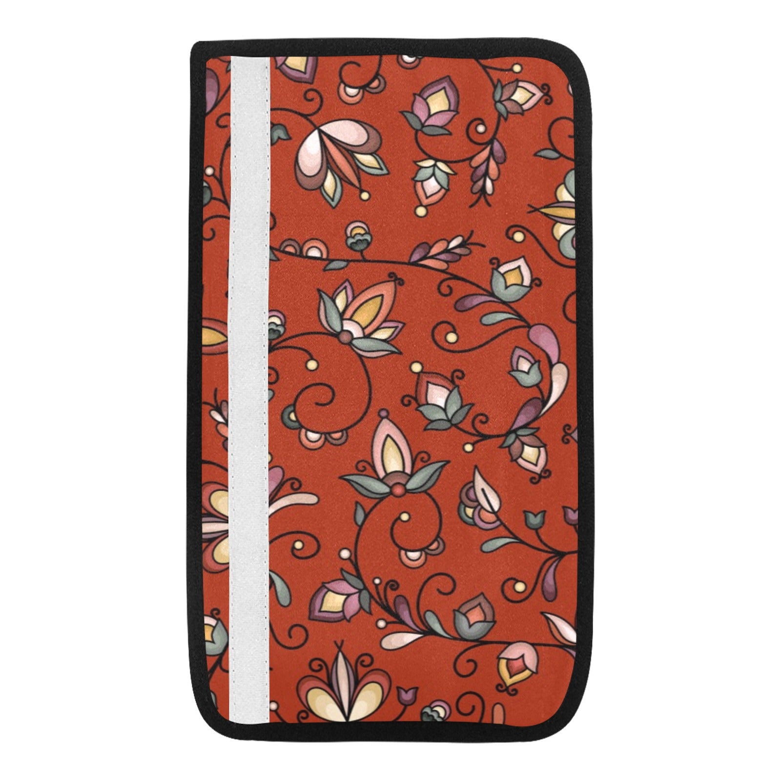 Burnt Sky Petals Red Car Seat Belt Cover 7''x12.6'' (Pack of 2)