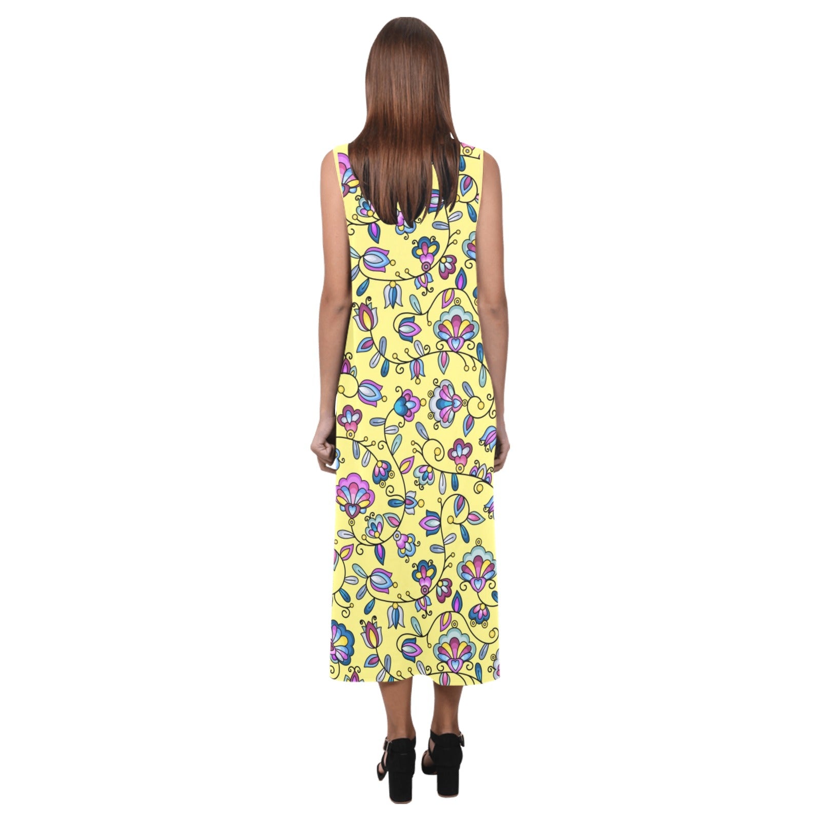 Autumn Bundle Blessing Yellow Phaedra Sleeveless Open Fork Long Dress