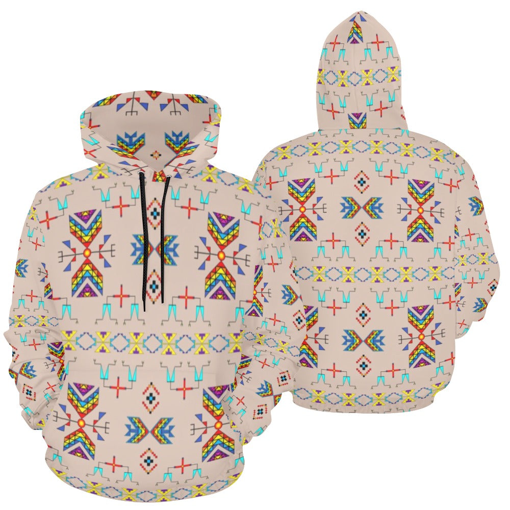 Rainy Chief Rainbow Taupe Hoodie for Women (USA Size)