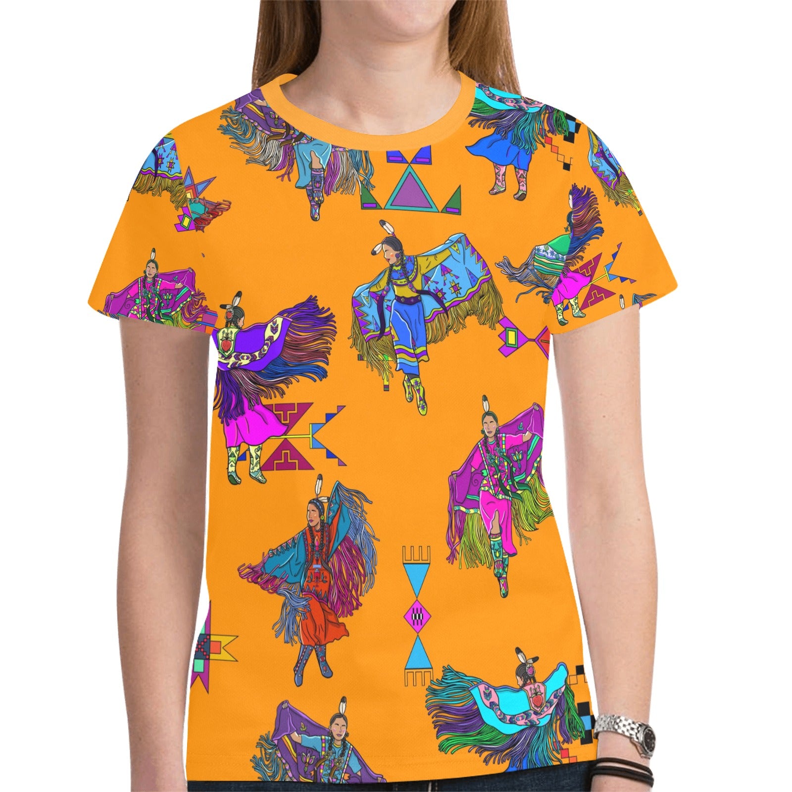Women's Fancy Dancers Orange T-shirt for Women