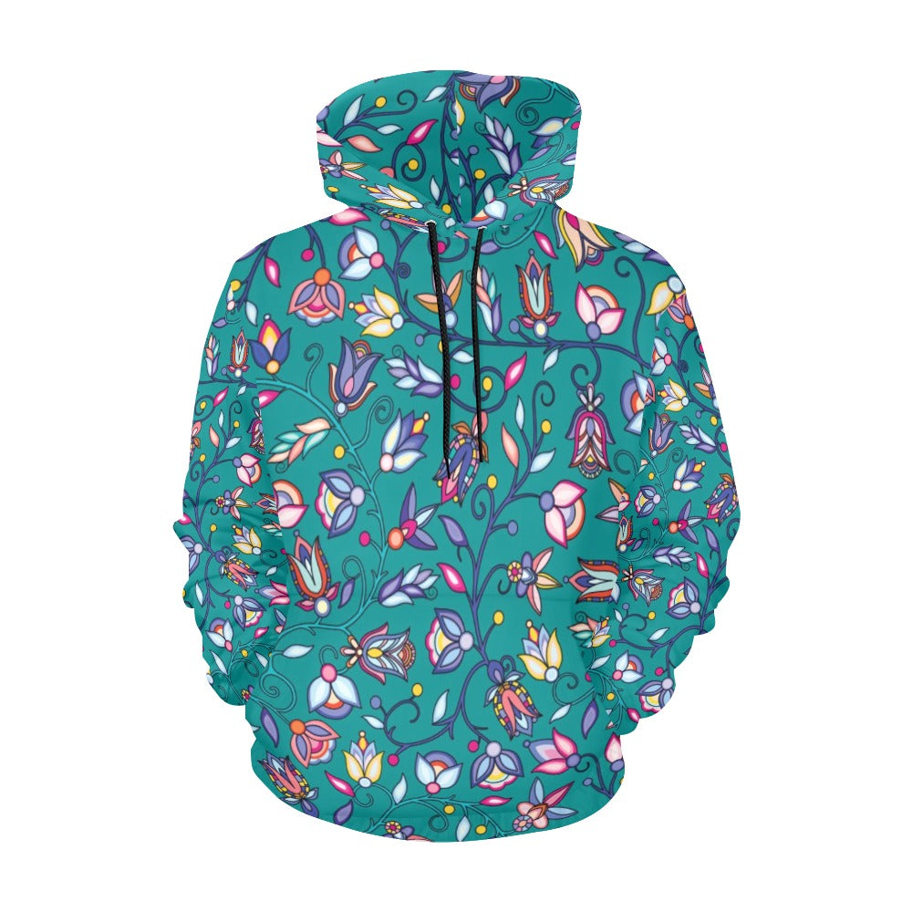 Buffalo Bloom Turquoise Hoodie for Women (USA Size)