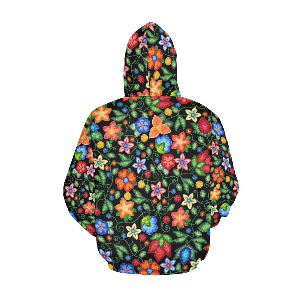 Morning Harmony Black All Over Print Hoodie for Women (USA Size)