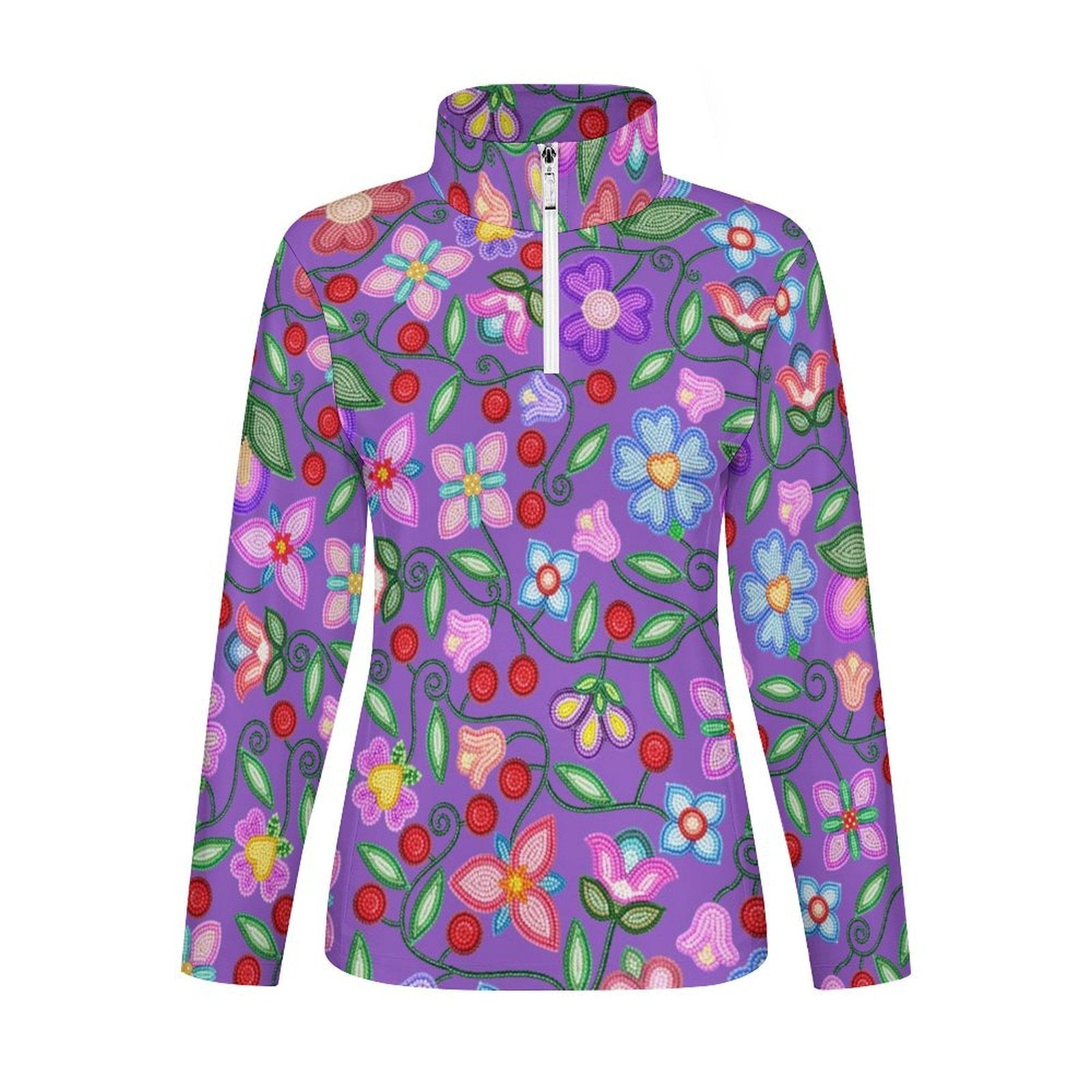 Petal Harmony Lavender Long Sleeve Yoga Shirt