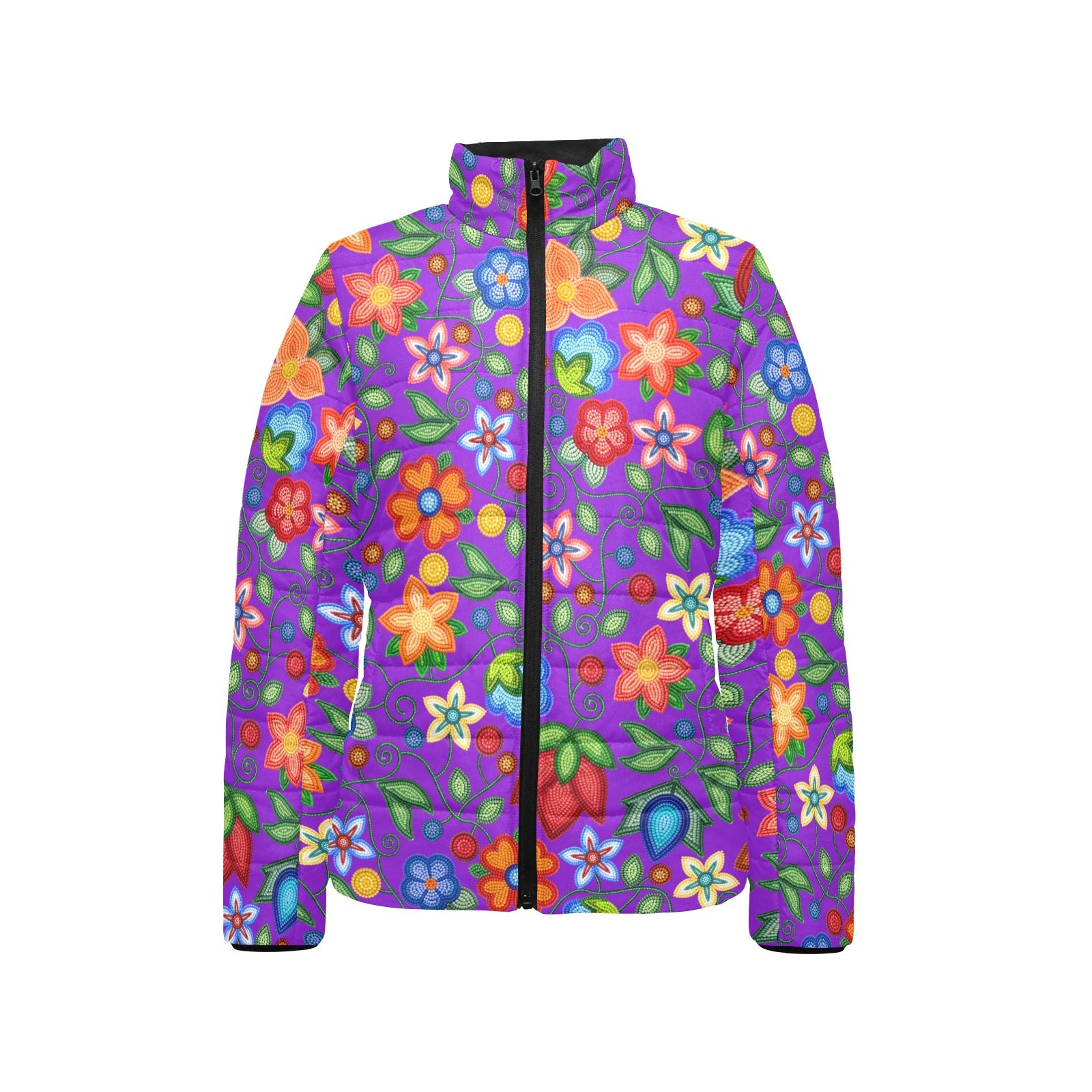 Morning Harmony Purple Women's Stand Collar Padded Jacket