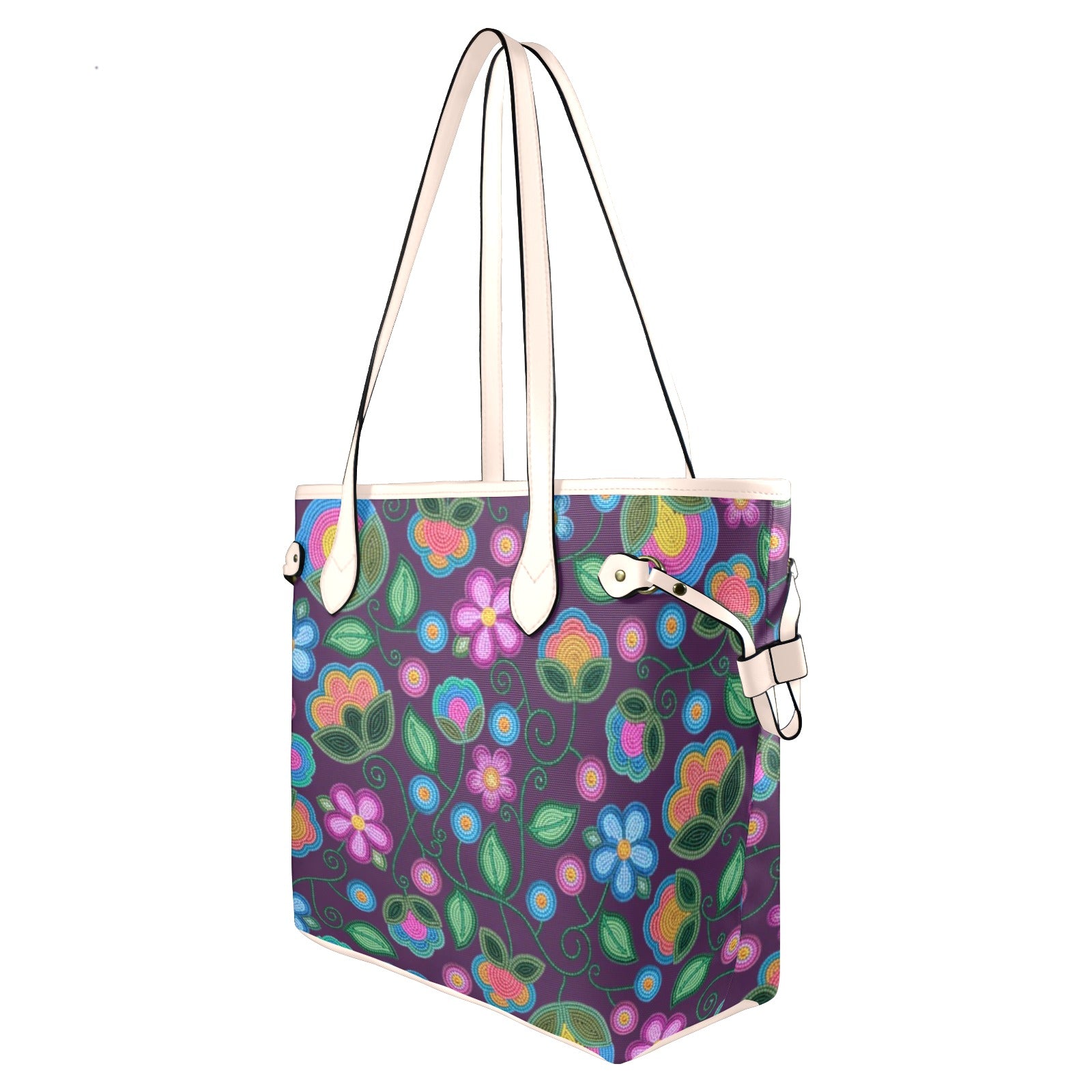 Turquoise Sunbeam Violet Clover Canvas Tote Bag