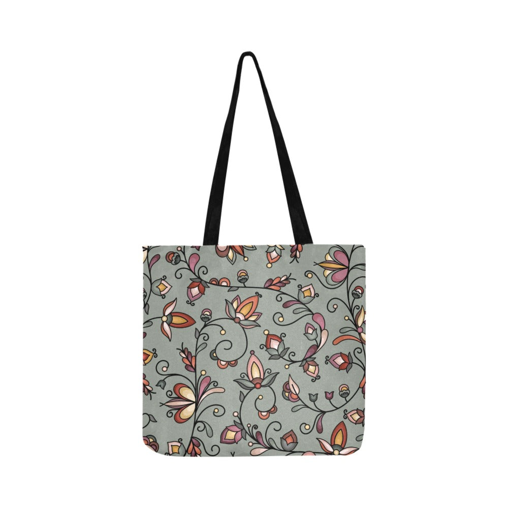 Burnt Sky Petals Green Reusable Shopping Bag (Two sides)