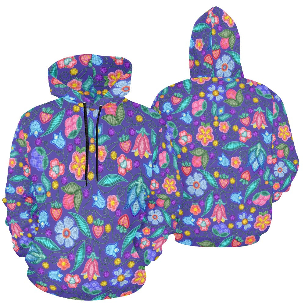 Sweet Offering Indigo All Over Print Hoodie for Women (USA Size)