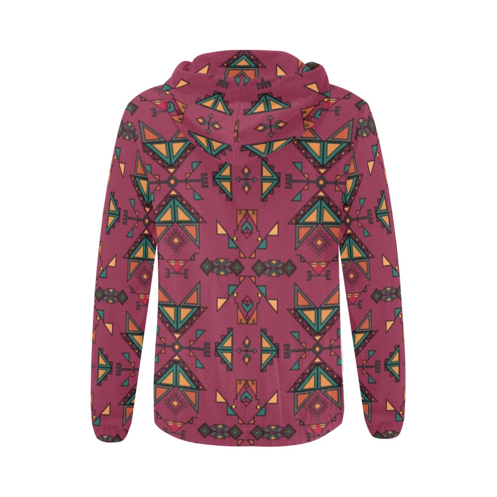 Arrow dawn Maroon Full Zip Hoodie for Women