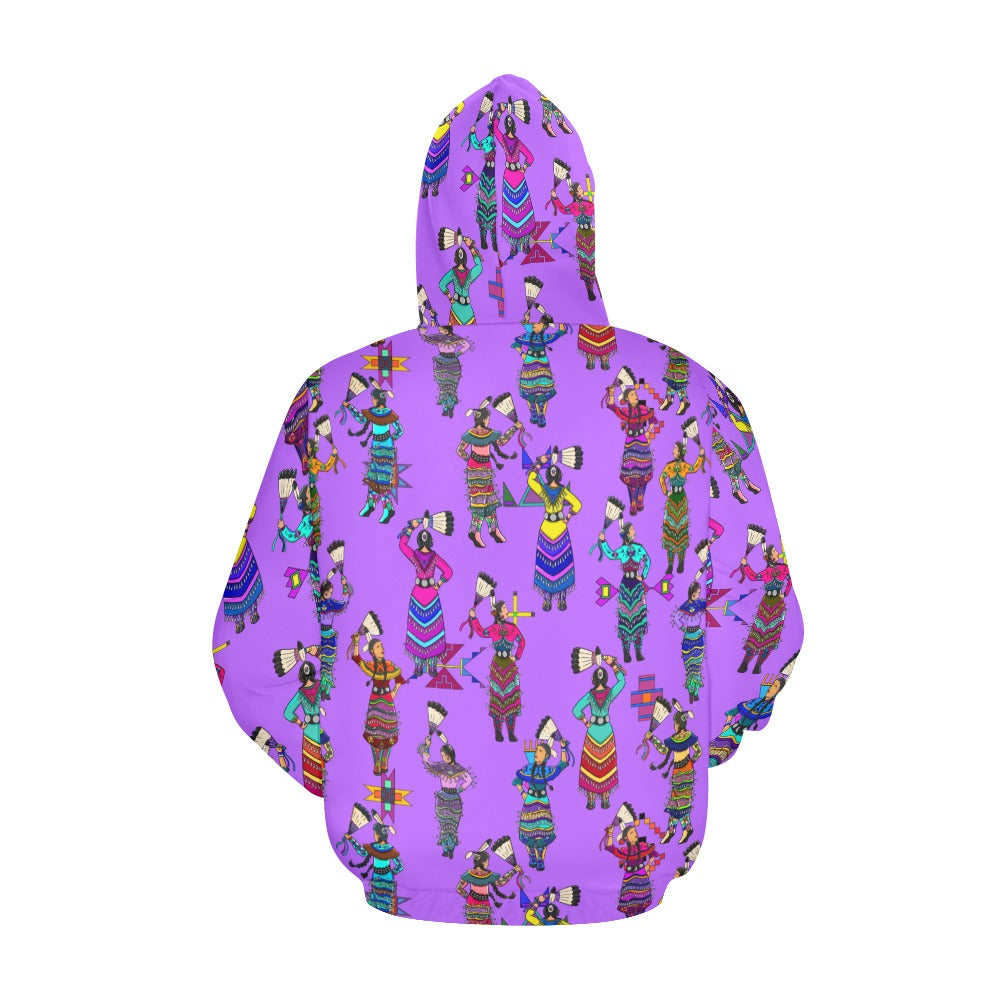 Women's Jingle Dancers Purple Hoodie for Men (USA Size)