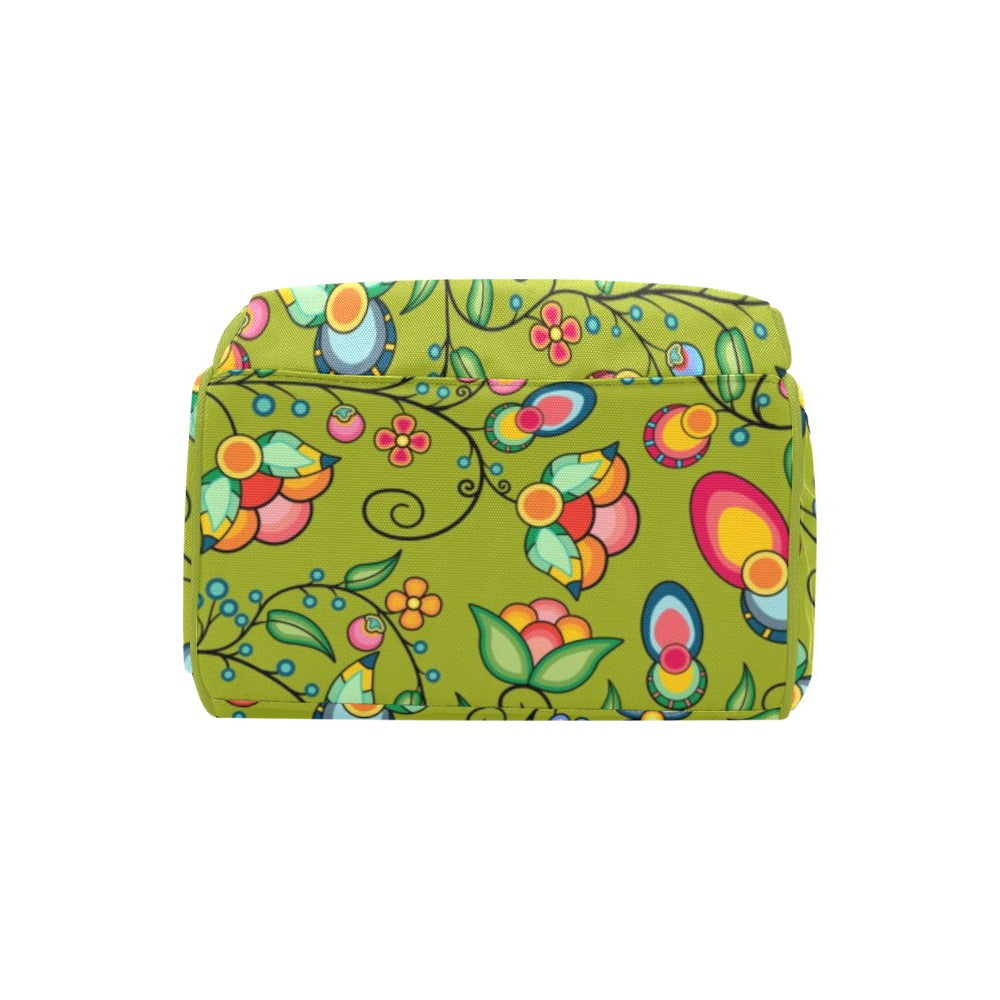 Floral Bounty Sweetgrass Multi-Function Diaper Backpack/Diaper Bag