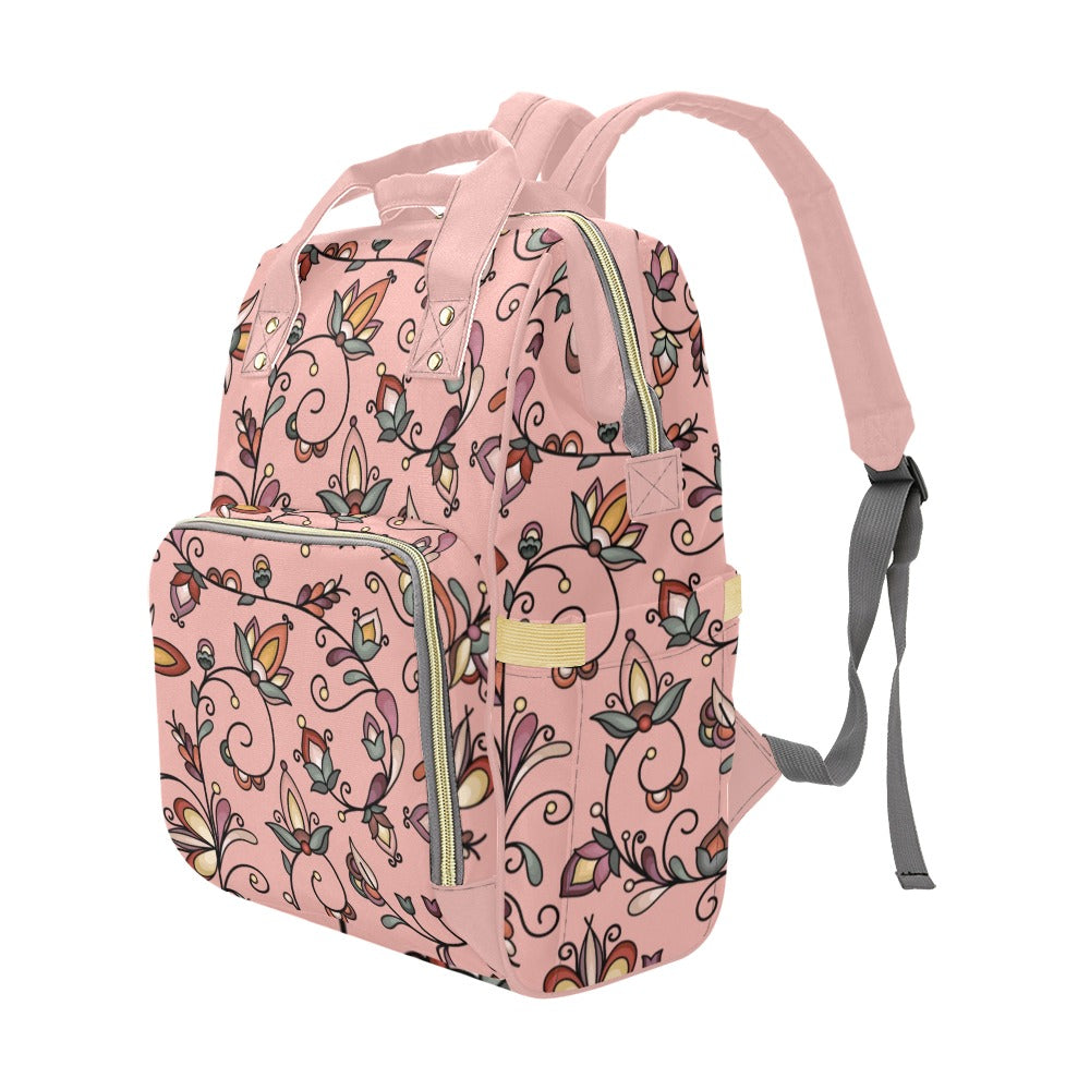 Burnt Sky Petals Peach Multi-Function Diaper Backpack/Diaper Bag
