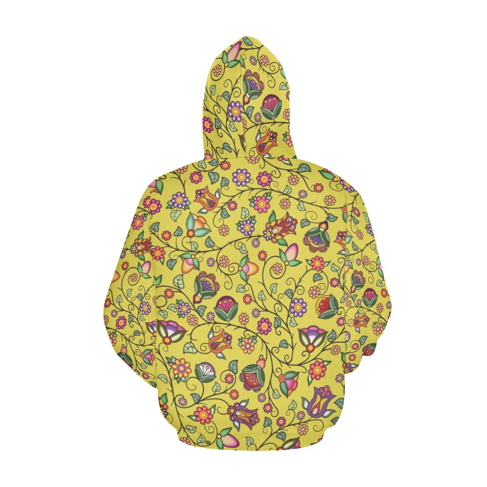 Heartbeat Petals Yellow Hoodie for Women (USA Size)
