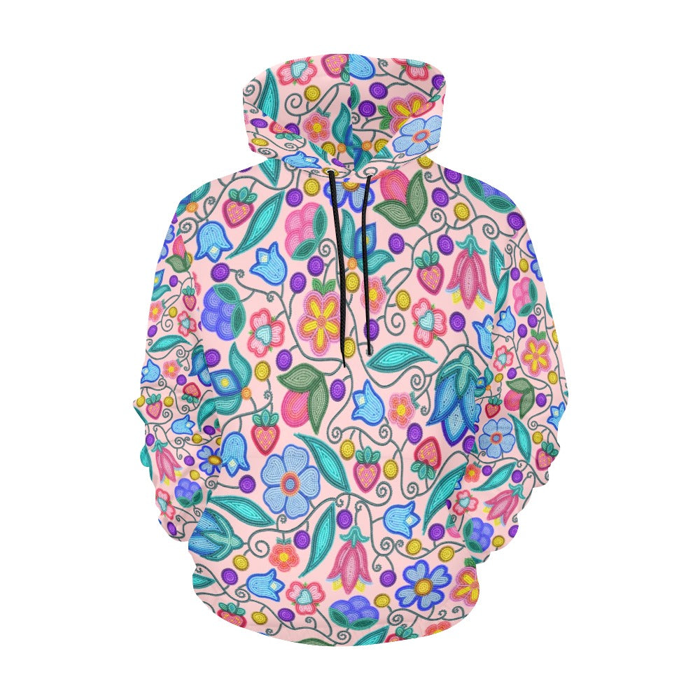 Sweet Offering Pink All Over Print Hoodie for Women (USA Size)