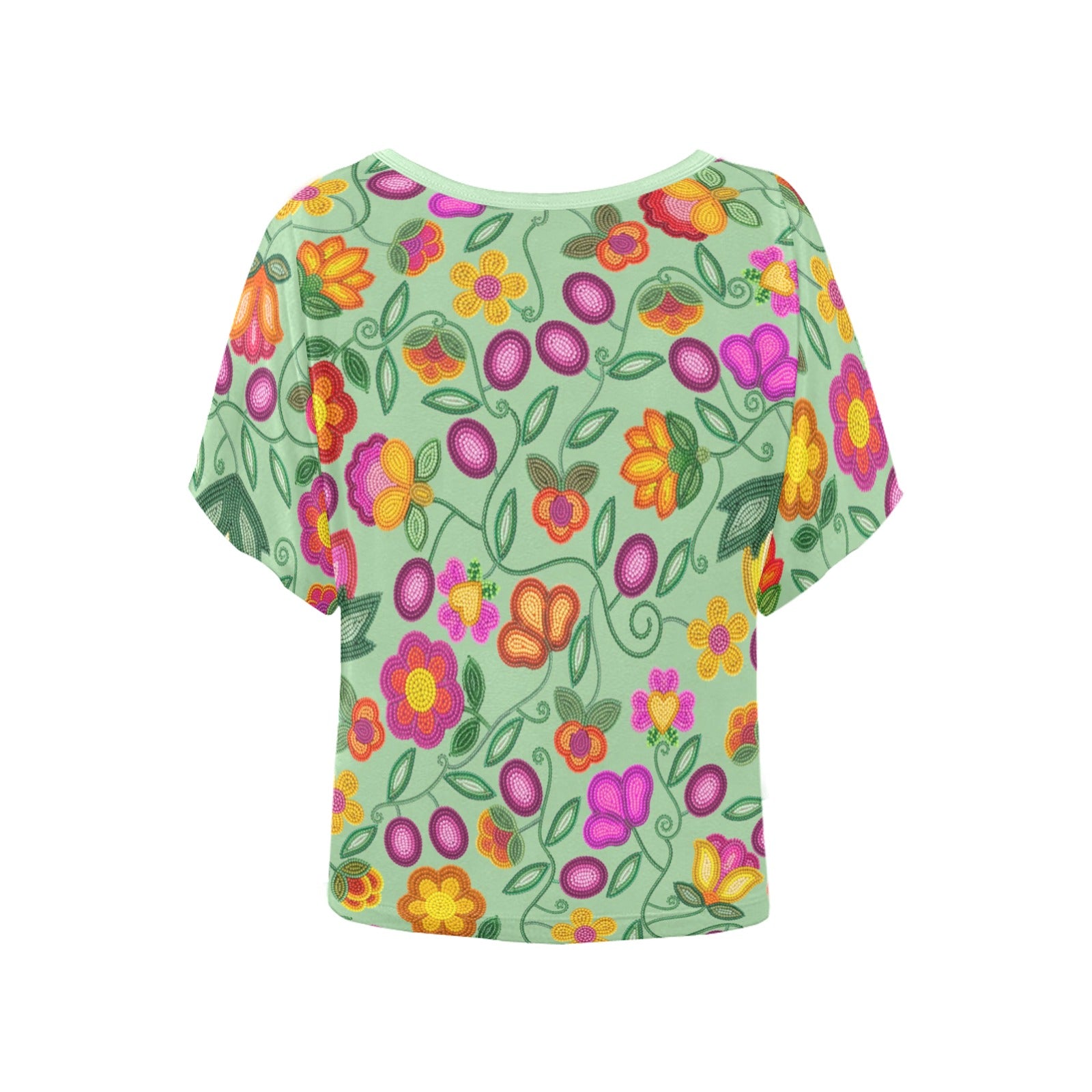 Boreal Bounty Green Women's Batwing-Sleeved Blouse T-shirt