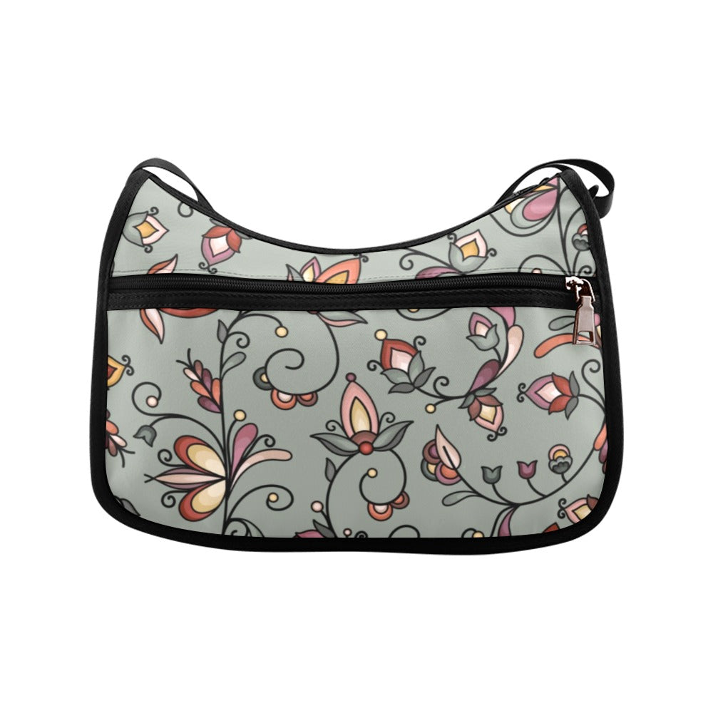 Burnt Sky Petals Green Crossbody Bag