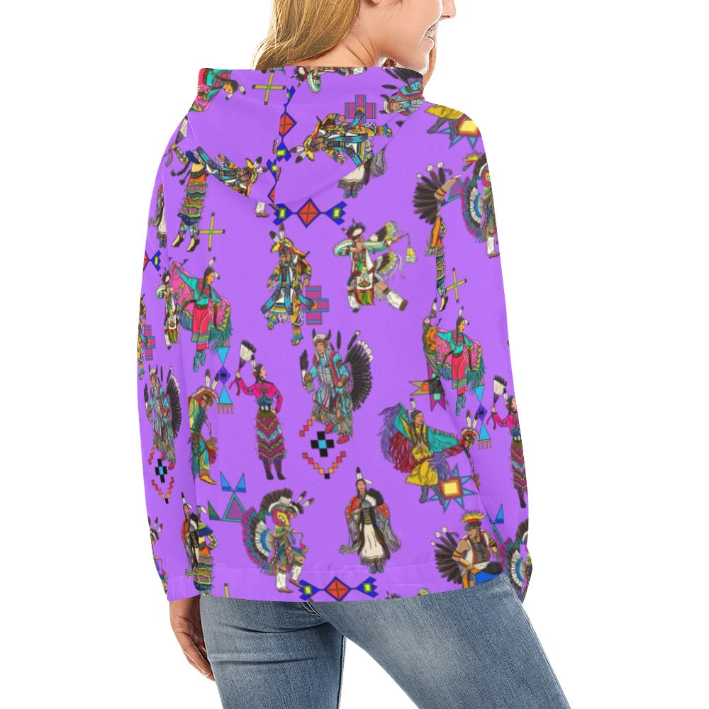 Grand Entry Dancers Purple Hoodie for Women (USA Size)
