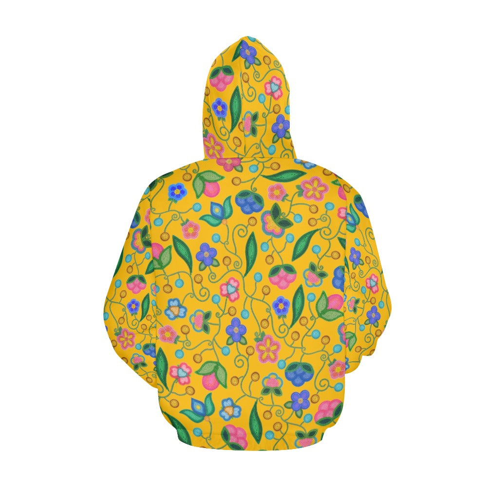 Skyberry Serenade Yellow All Over Print Hoodie for Women (USA Size)