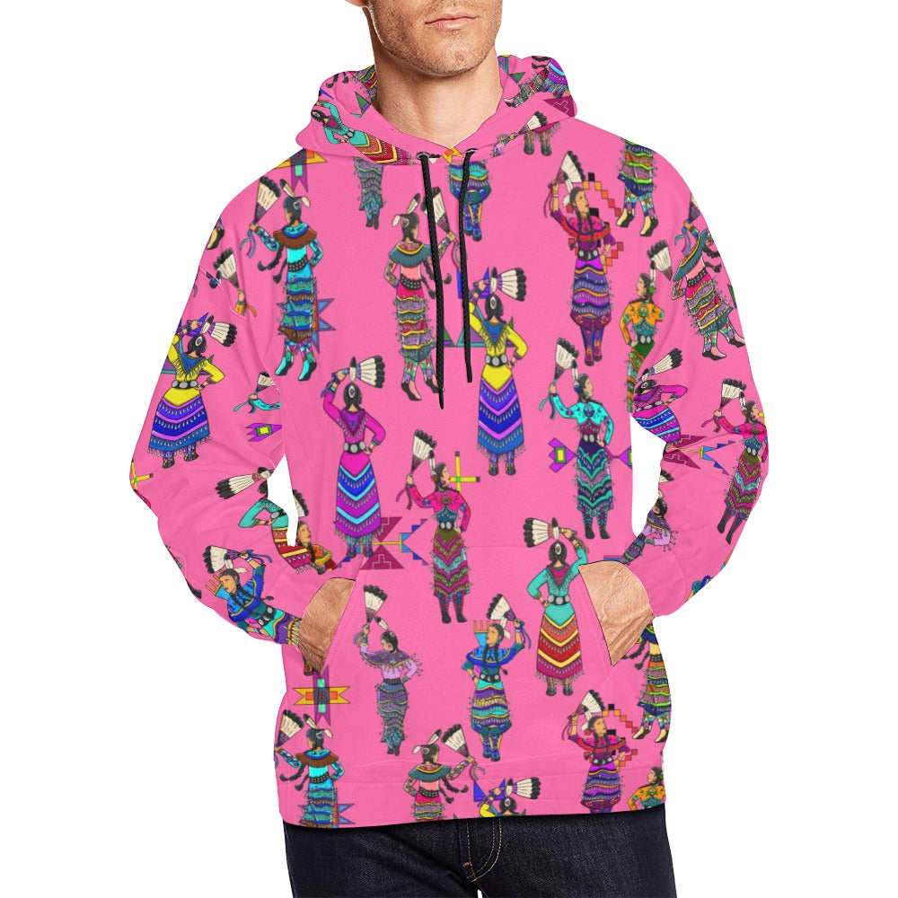 Women's Jingle Dancers Pink Hoodie for Men (USA Size)