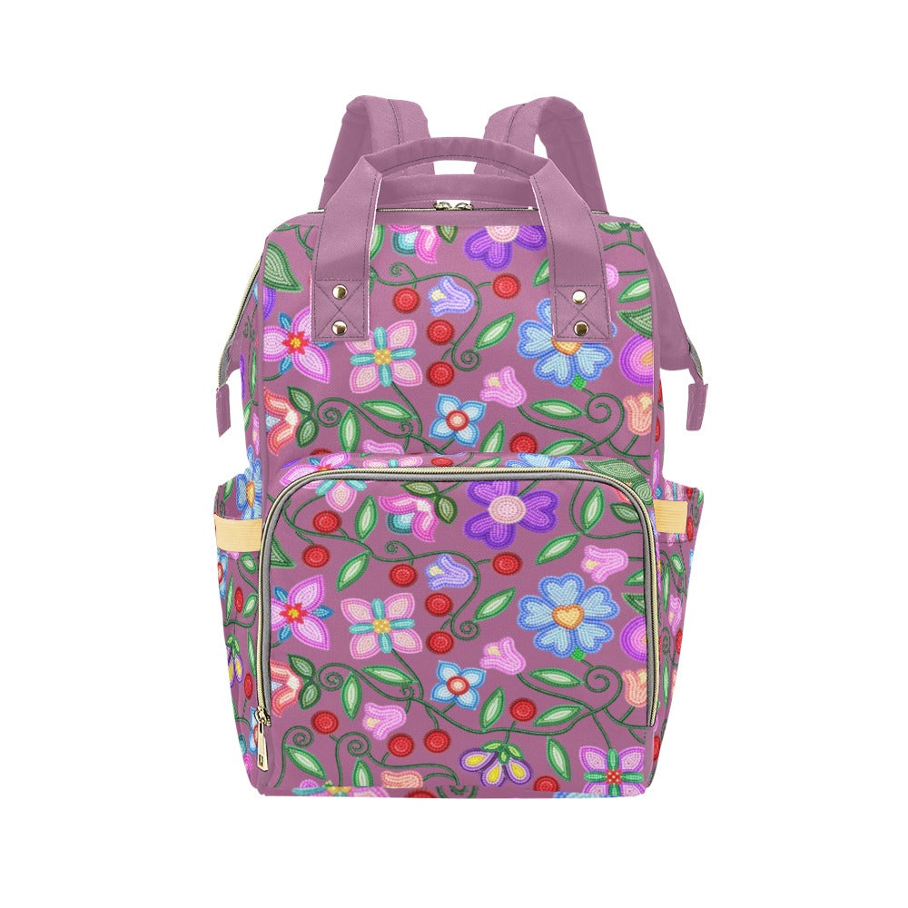 Petal Harmony Dusty Rose Multi-Function Diaper Backpack/Diaper Bag