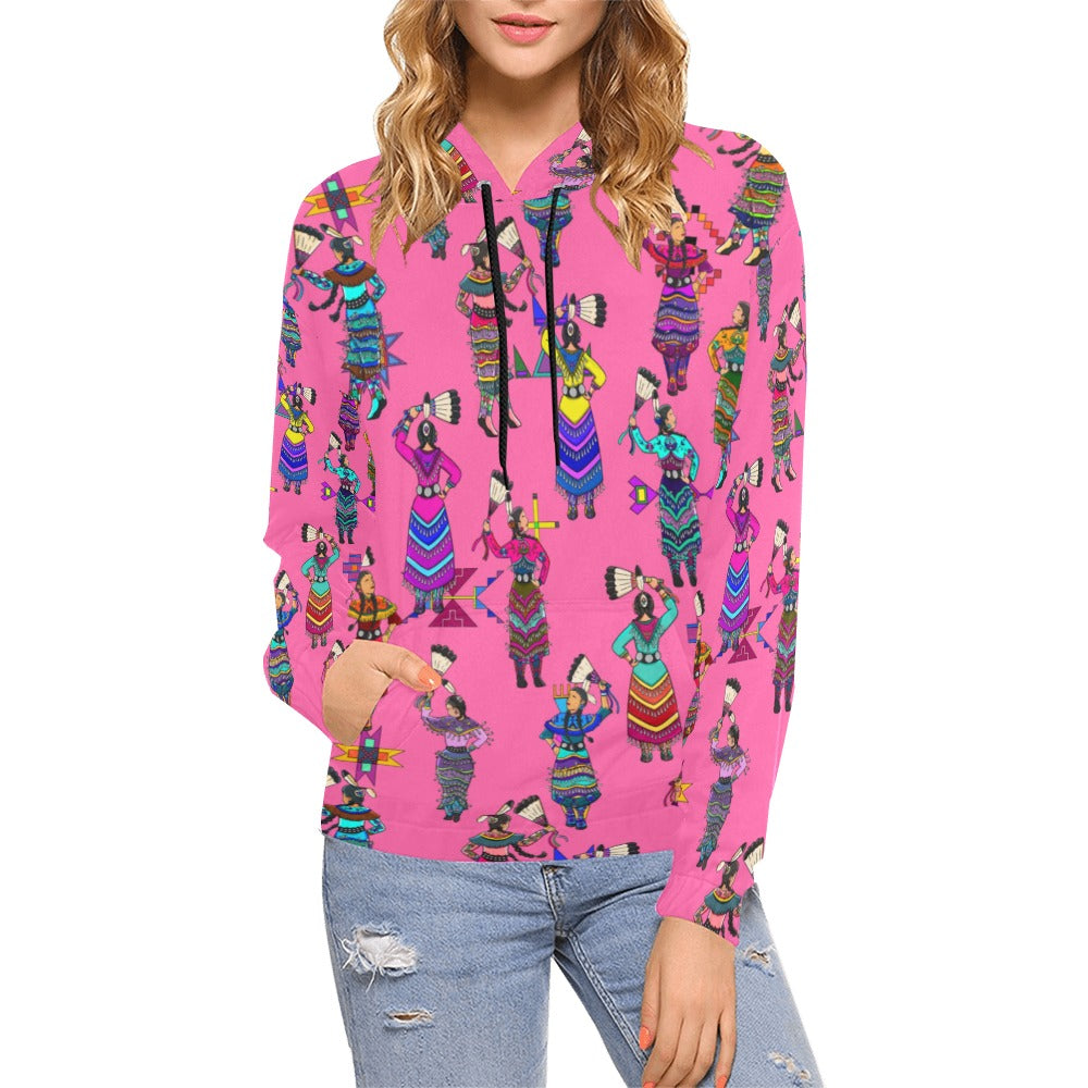 Women's Jingle Dancers Pink Hoodie for Women (USA Size)