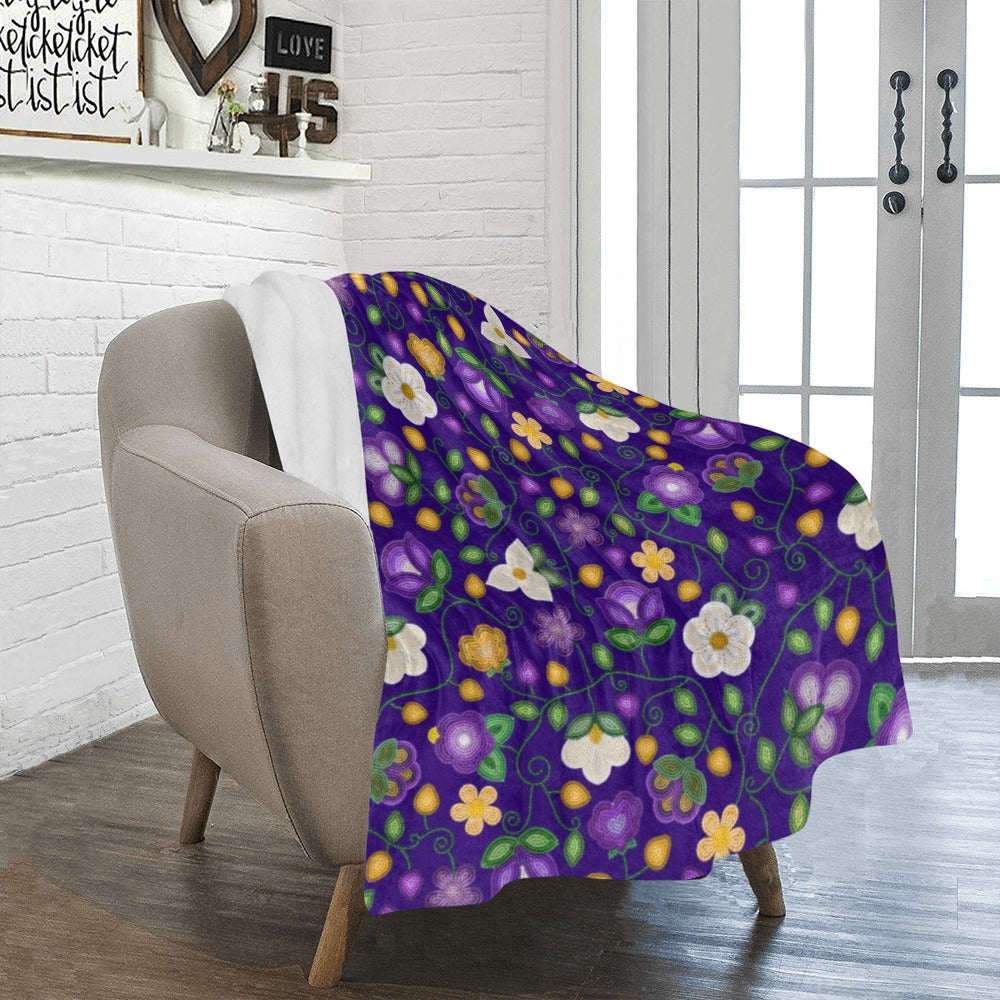 Midnight Moss Bloom Aubergine Ultra-Soft Micro Fleece Blanket 40"x50"