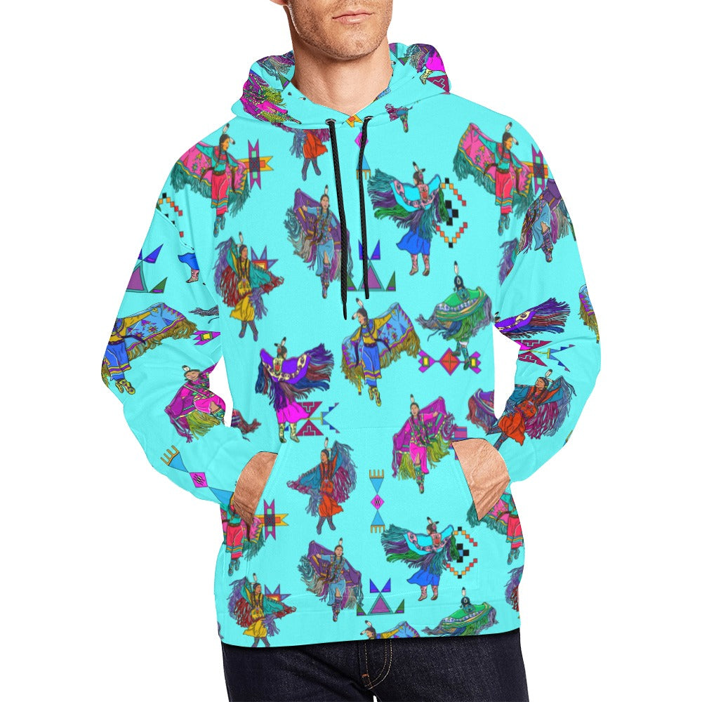 Women's Fancy Dancers Turquoise Hoodie for Men (USA Size)