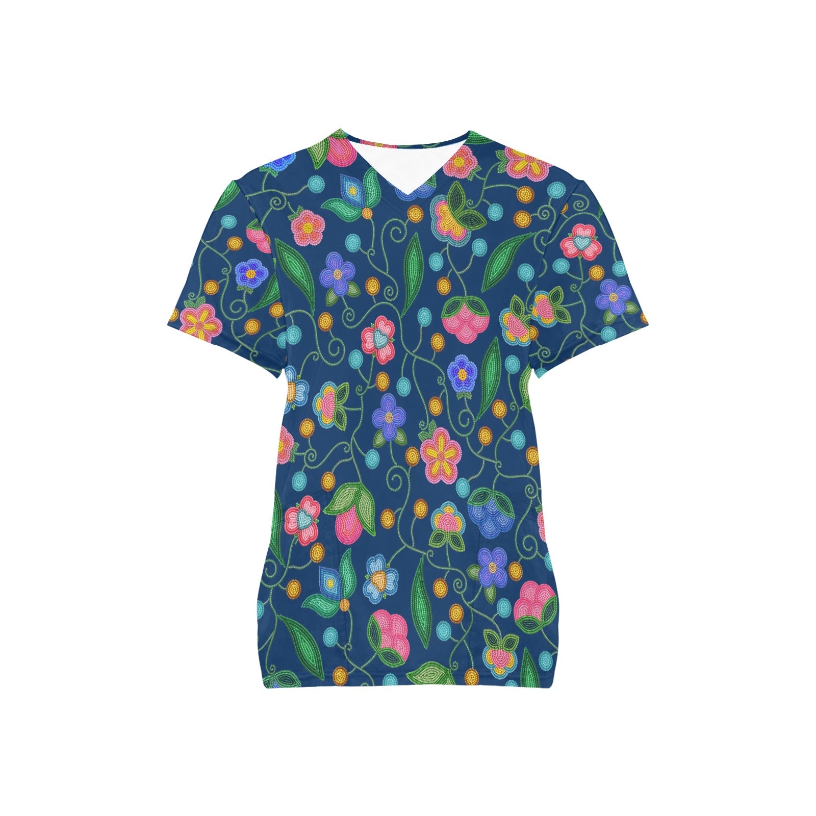 Skyberry Serenade Navy Scrub Top