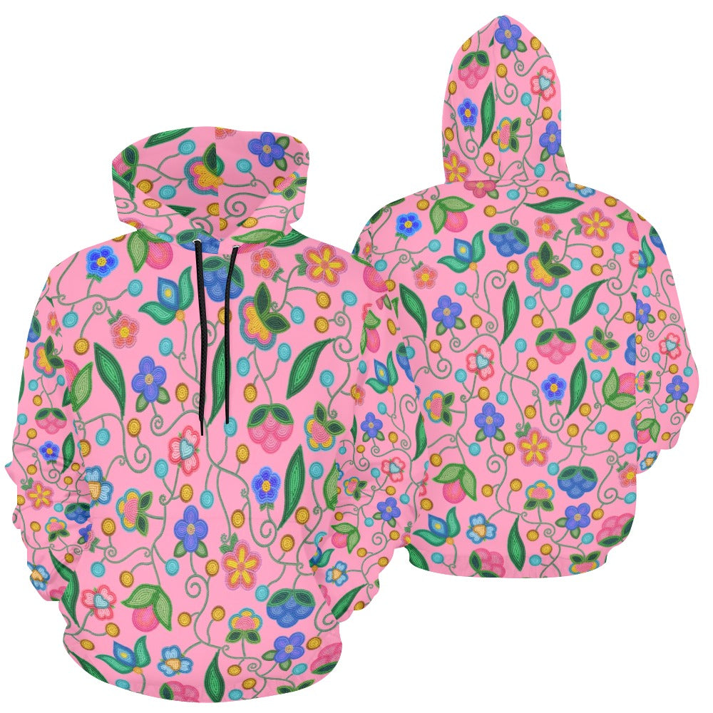 Skyberry Serenade Pink All Over Print Hoodie for Women (USA Size)